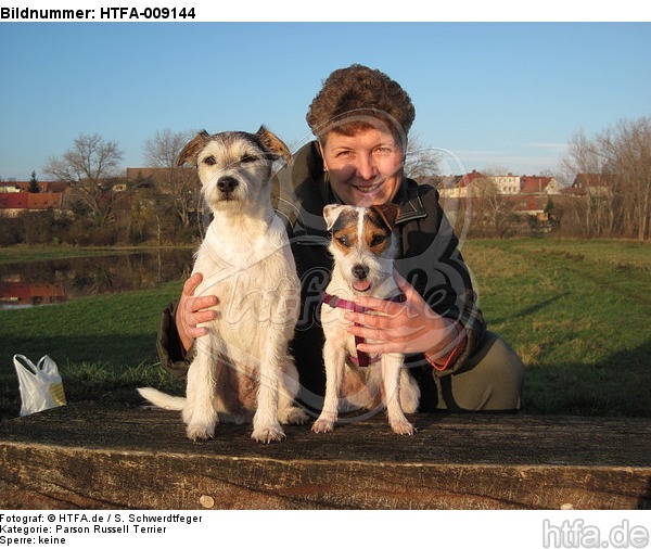 Frau mit Parson Russell Terriern / woman with PRT / HTFA-009144